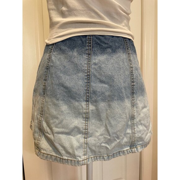 Vtg Y2K Union Bay Womens Button Up‎ Denim Mini Skirt Size 3 Twee Coquette Ombre - Picture 2 of 11